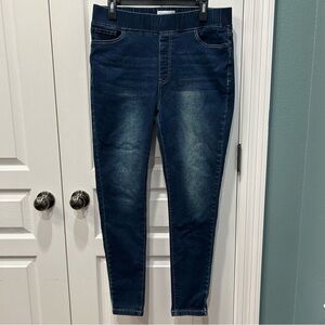 Chic Soul Women's Dark Wash Pull On Elastic Waist Denim Jeggings Size 14